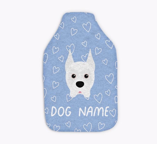 Heart Pattern: Personalised {breedFullName} Hot Water Bottle